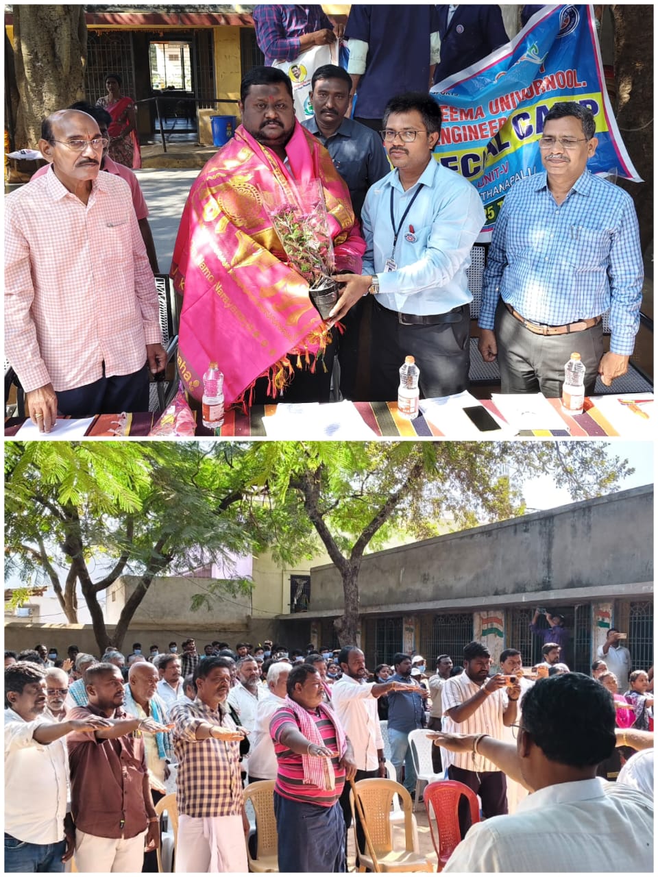 నూతనపల్లెలో ఆర్​యూ సి ఇ ఎన్ఎస్ఎస్ స్పెషల్ క్యాంపు ను అభినందించిన ఎమ్మెల్యే