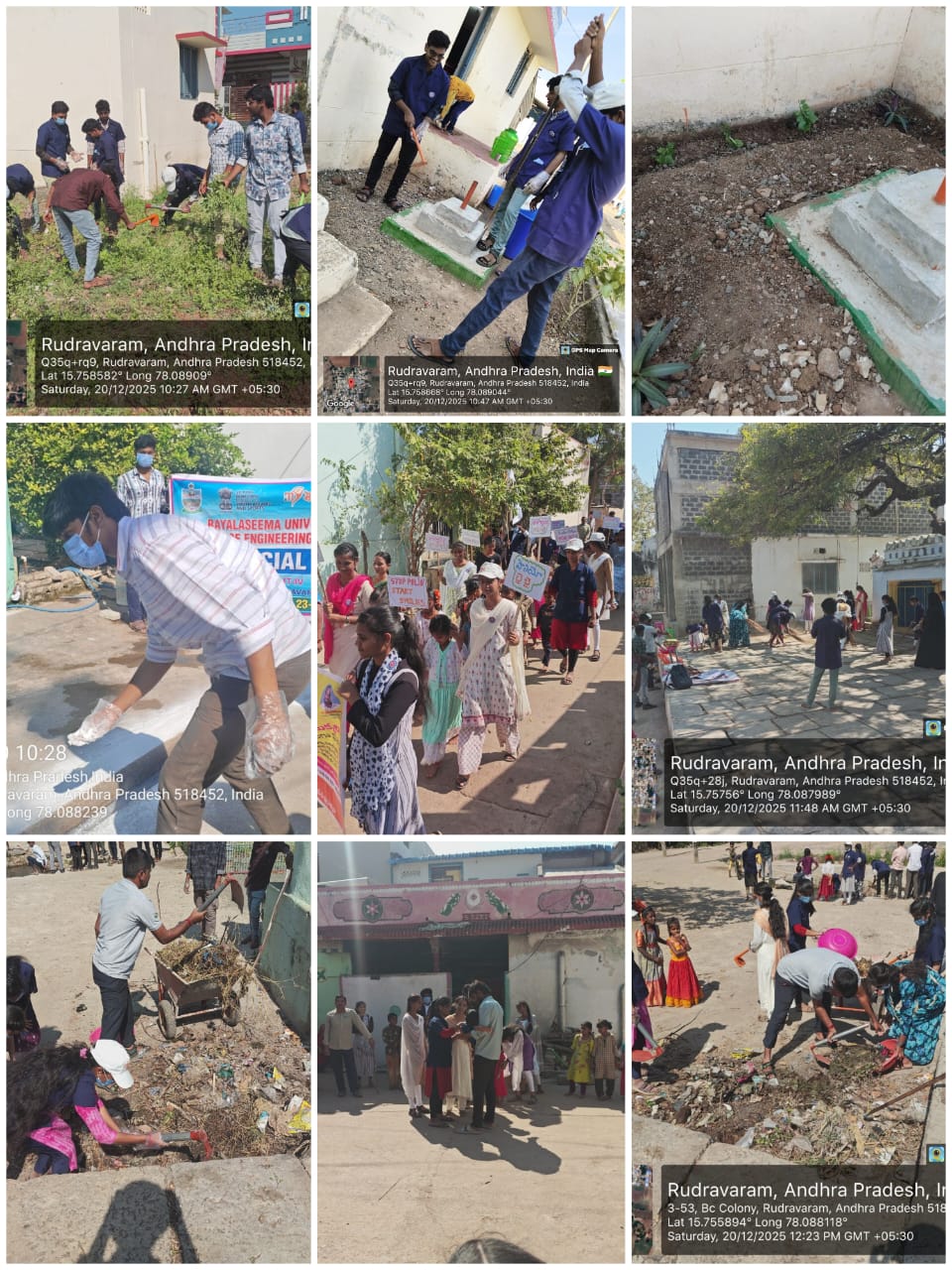 రుద్రవరంలో శుభ్రత  హరిత కార్యక్రమాలు విజయవంతం – ఆర్​యూ  NSS యూనిట్​ 4