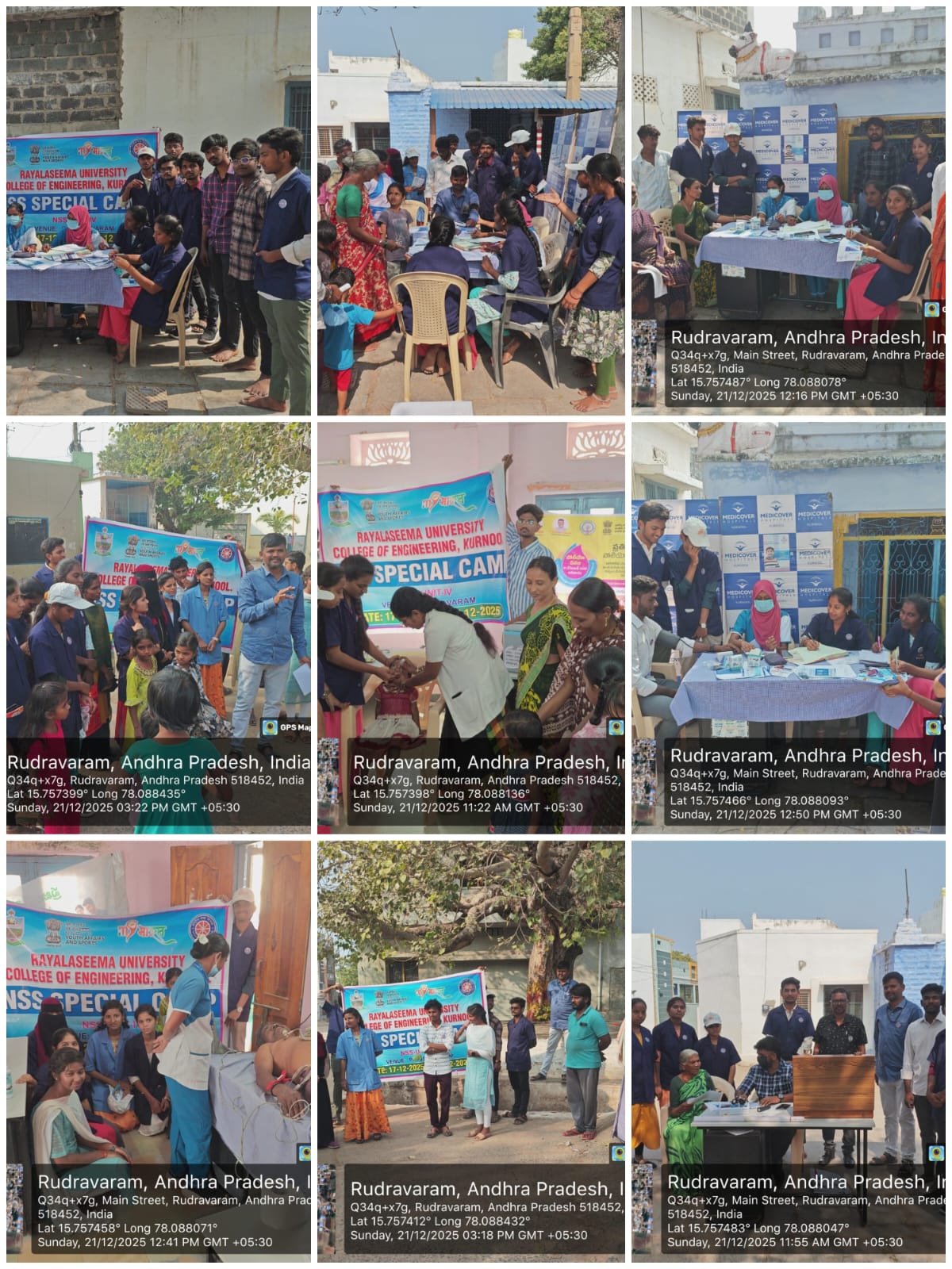 రుద్రవరంలో  NSS ఆర్ యు సి ఇ యూనిట్ 4 ఆధ్వర్యంలో పల్స్ పోలియో.. మెడికల్ క్యాంపు కార్యక్రమాలు